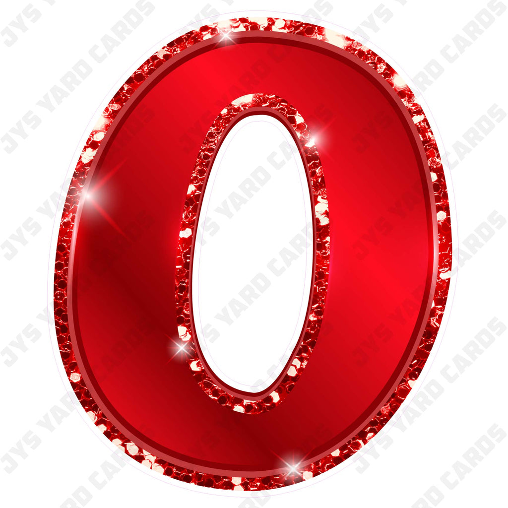 Single Numbers: 23” Bouncy Metallic Red - Yard Card Signs by JYS International