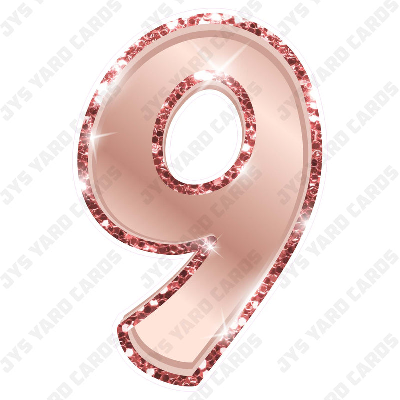 Single Numbers: 23” Bouncy Metallic Rose Gold - Yard Card Signs by JYS International