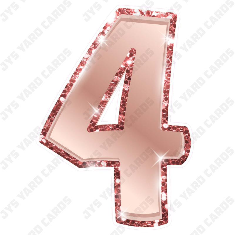 Single Numbers: 23” Bouncy Metallic Rose Gold - Yard Card Signs by JYS International