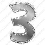 Single Numbers: 23” Bouncy Metallic Silver - Yard Card Signs by JYS International