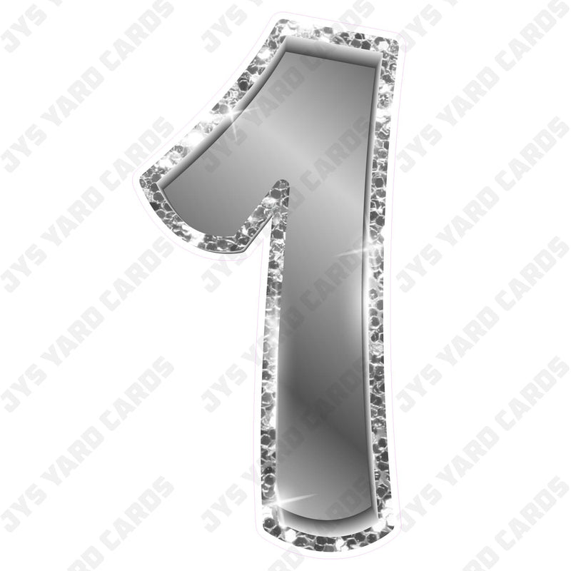 Single Numbers: 23” Bouncy Metallic Silver