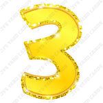 Single Numbers: 23” Bouncy Metallic Yellow - Yard Card Signs by JYS International