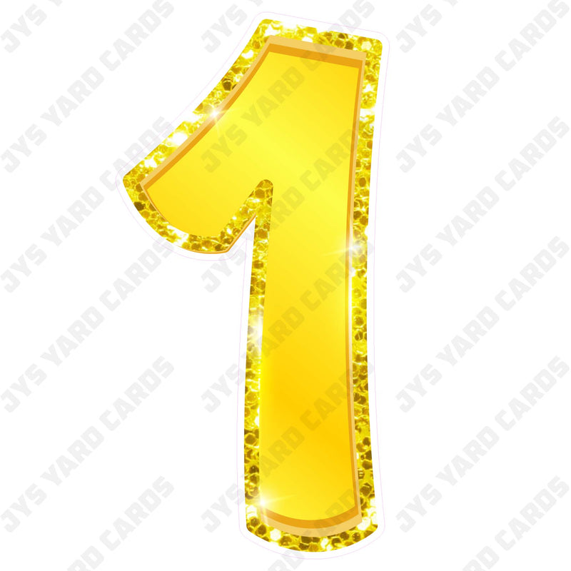 Single Numbers: 23” Bouncy Metallic Yellow