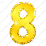 Single Numbers: 23” Bouncy Metallic Yellow - Yard Card Signs by JYS International