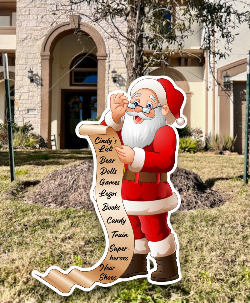 PERSONALIZED SANTA'S LIST YARD SIGN