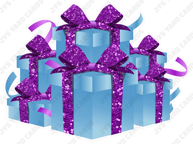 GIFT BOX BUNDLE: LIGHT BLUE & PURPLE - Yard Card Signs by JYS International