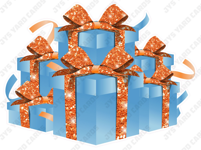 GIFT BOX BUNDLE: LIGHT BLUE & ORANGE - Yard Card Signs by JYS International