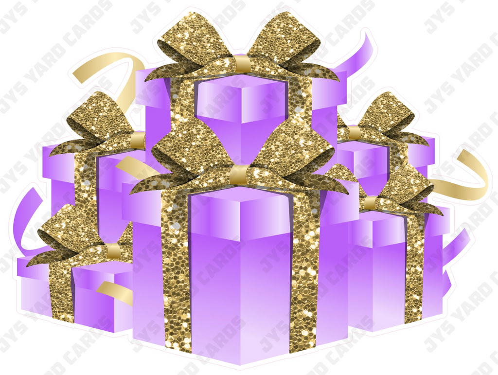 GIFT BOX BUNDLE: LIGHT PURPLE & GOLD - Yard Card Signs by JYS International