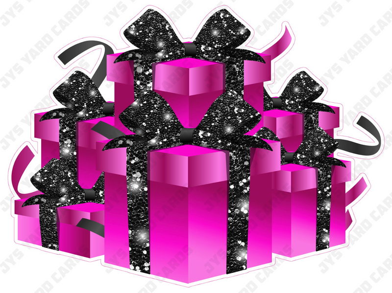 GIFT BOX BUNDLE: HOT PINK & BLACK - Yard Card Signs by JYS International