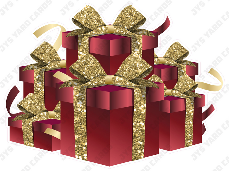 GIFT BOX BUNDLE: BURGUNDY & GOLD - Yard Card Signs by JYS International