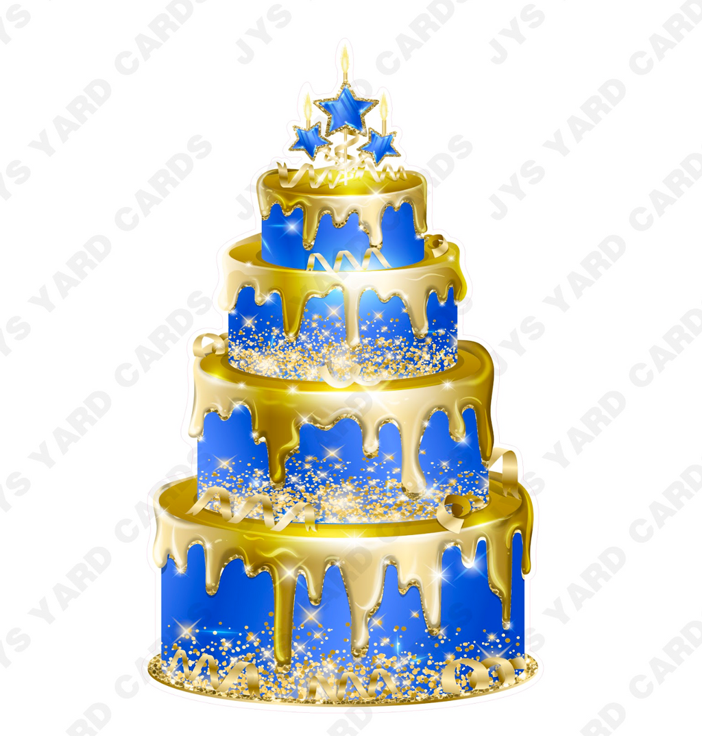 gold birthday cake clipart