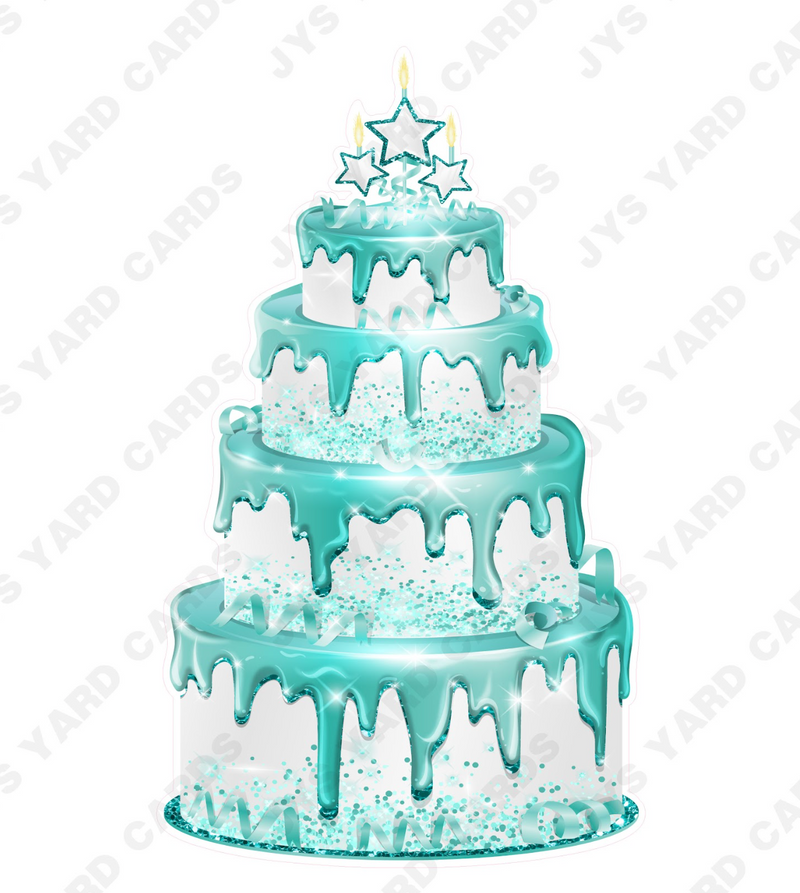 JAZZY CAKE: WHITE & TEAL