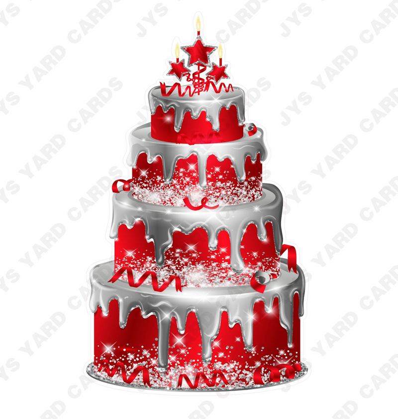 JAZZY CAKE: SILVER & RED