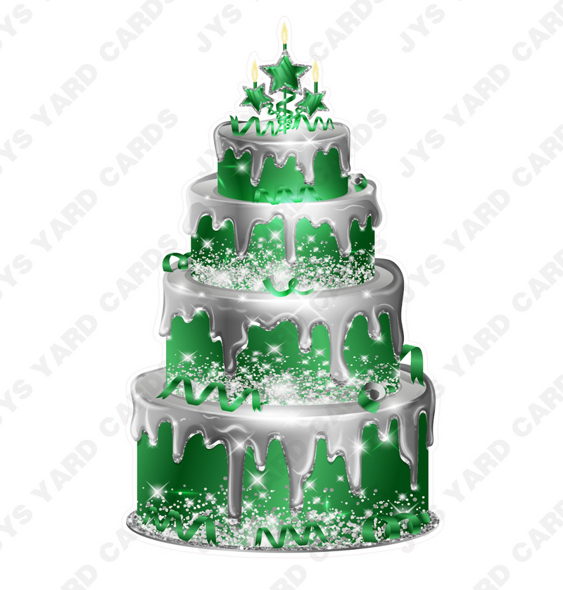 JAZZY CAKE: SILVER & GREEN