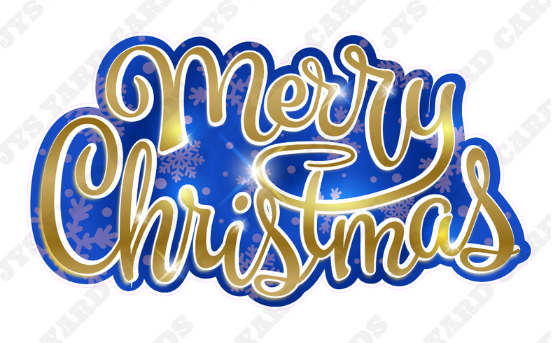 MERRY CHRISTMAS CENTERPIECE: BLUE & GOLD - Yard Card Signs by JYS International