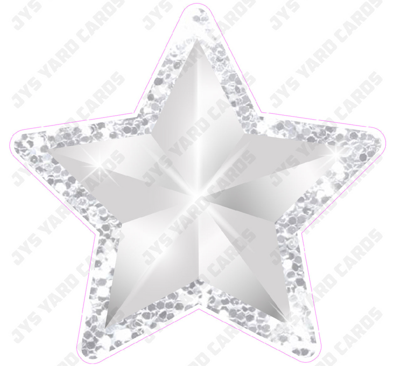 CELEBRATION STAR: WHITE - Yard Card Signs by JYS International