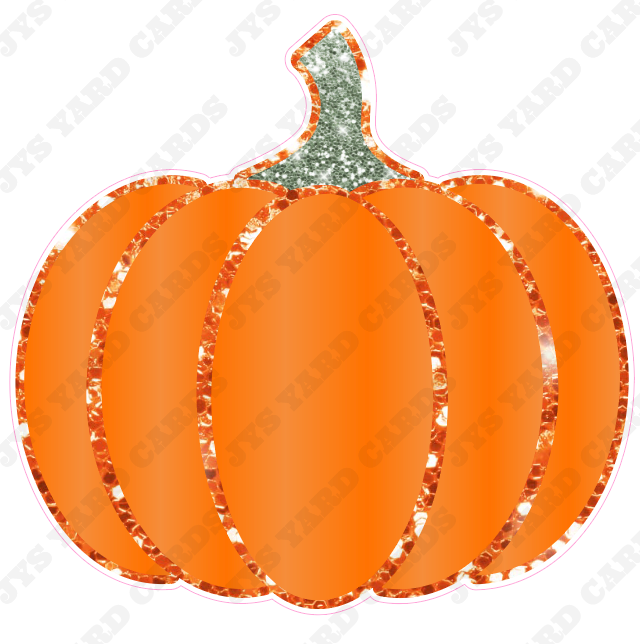 ORANGE PUMPKIN W/ ORANGE GLITTER - Yard Card Signs by JYS International