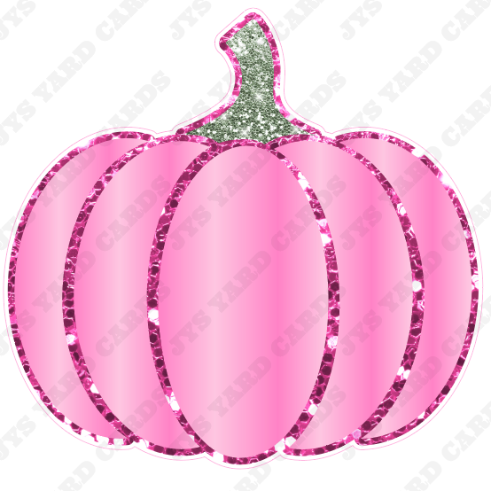 PINK PUMPKIN W/ PINK GLITTER - Yard Card Signs by JYS International