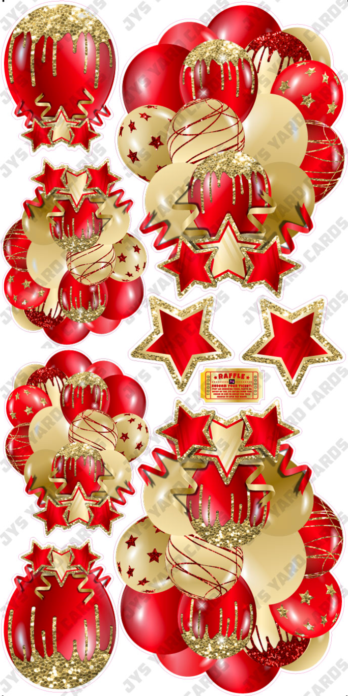 JAZZY BALLOONS: SOLID RED & GOLD