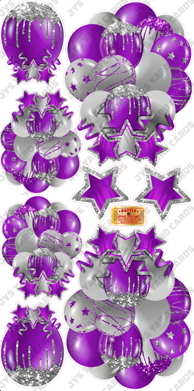 JAZZY BALLOONS: SOLID PURPLE & SILVER