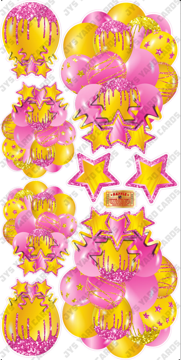 JAZZY BALLOONS: SOLID PINK & YELLOW