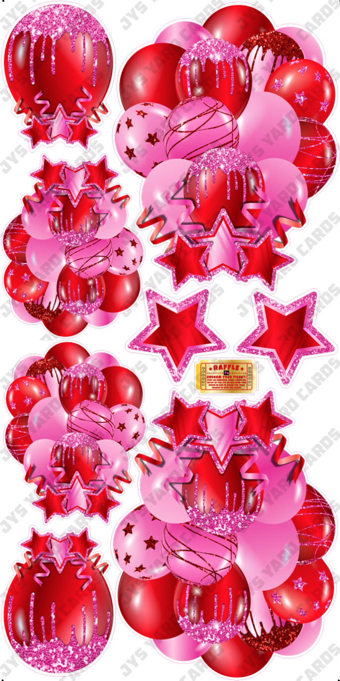 JAZZY BALLOONS: SOLID PINK & RED