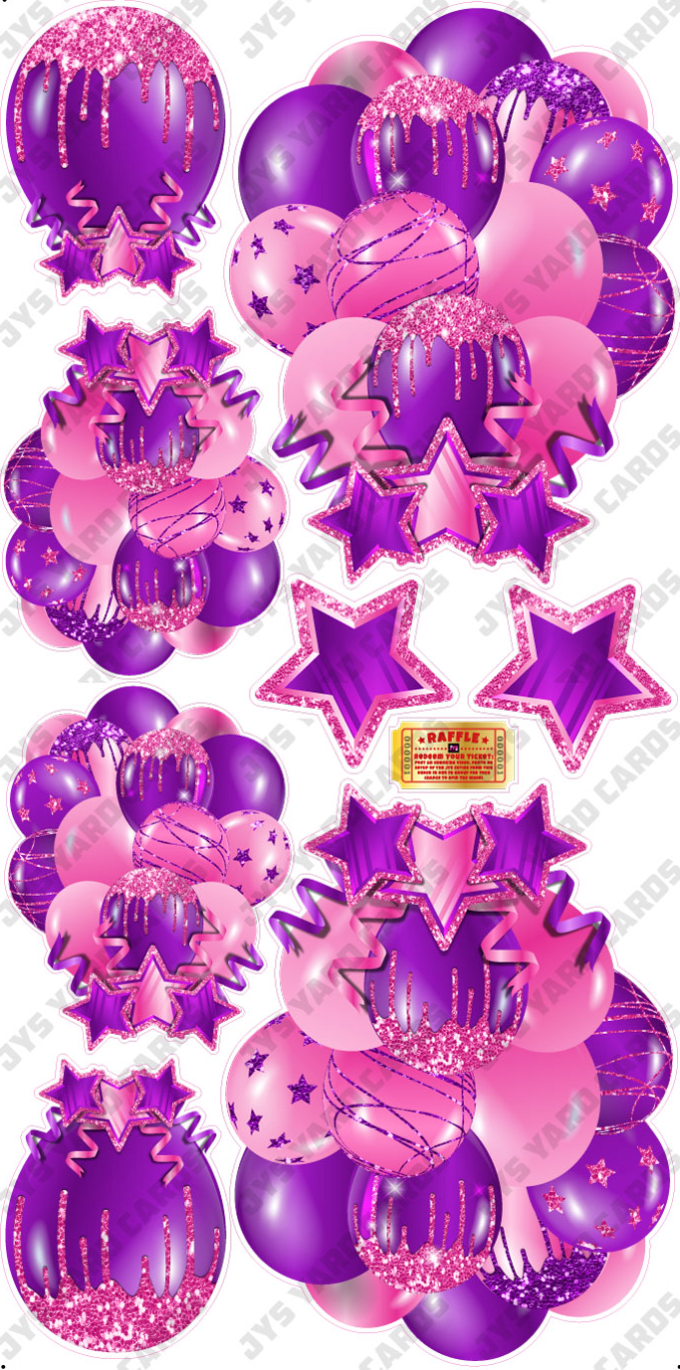 JAZZY BALLOONS: SOLID PINK & PURPLE