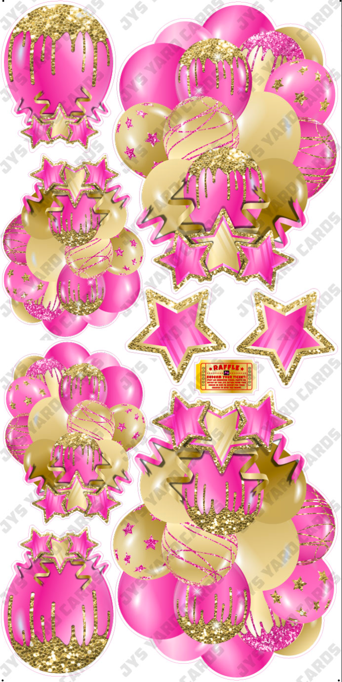 JAZZY BALLOONS: SOLID PINK & GOLD