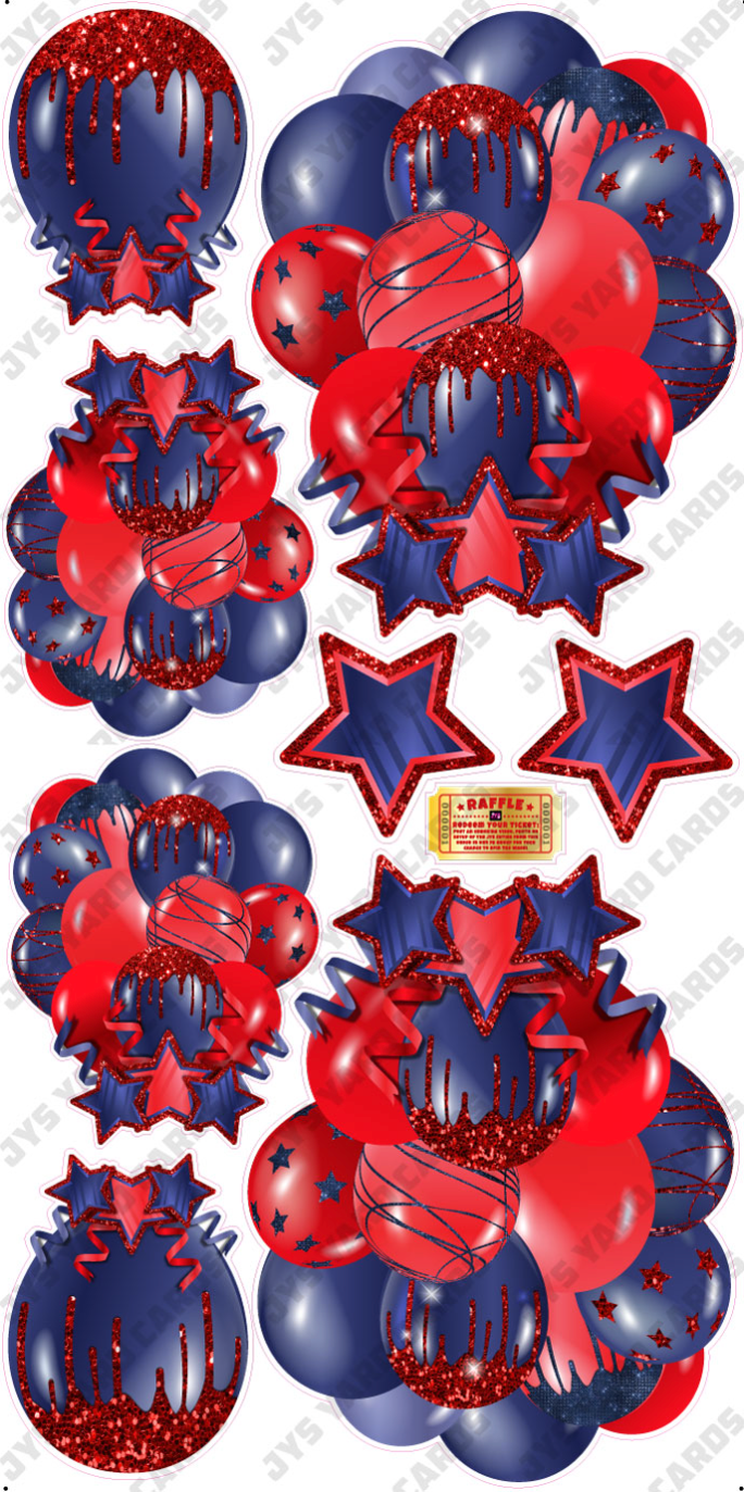 JAZZY BALLOONS: SOLID NAVY & RED