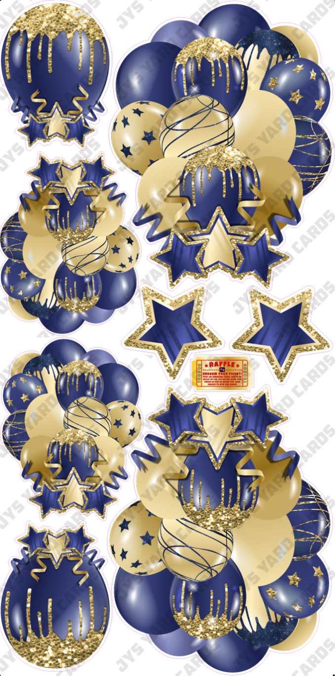 JAZZY BALLOONS: SOLID NAVY & GOLD