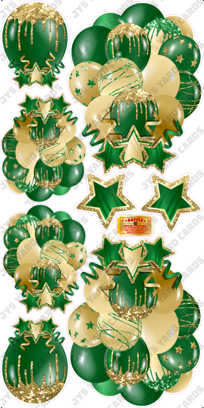 JAZZY BALLOONS: SOLID GREEN & GOLD