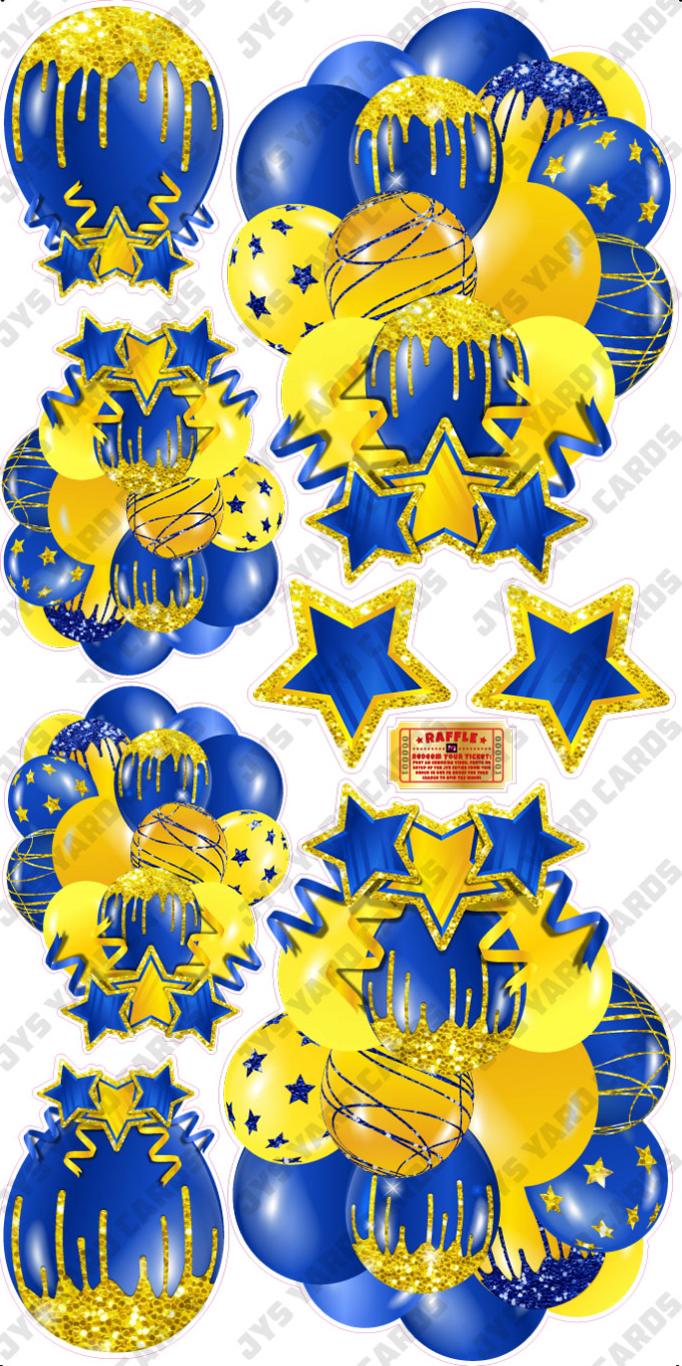 JAZZY BALLOONS: SOLID BLUE & YELLOW