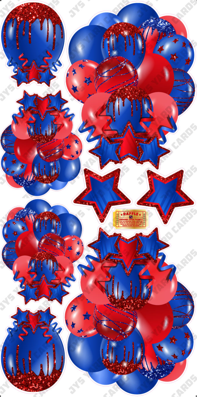 JAZZY BALLOONS: SOLID BLUE & RED