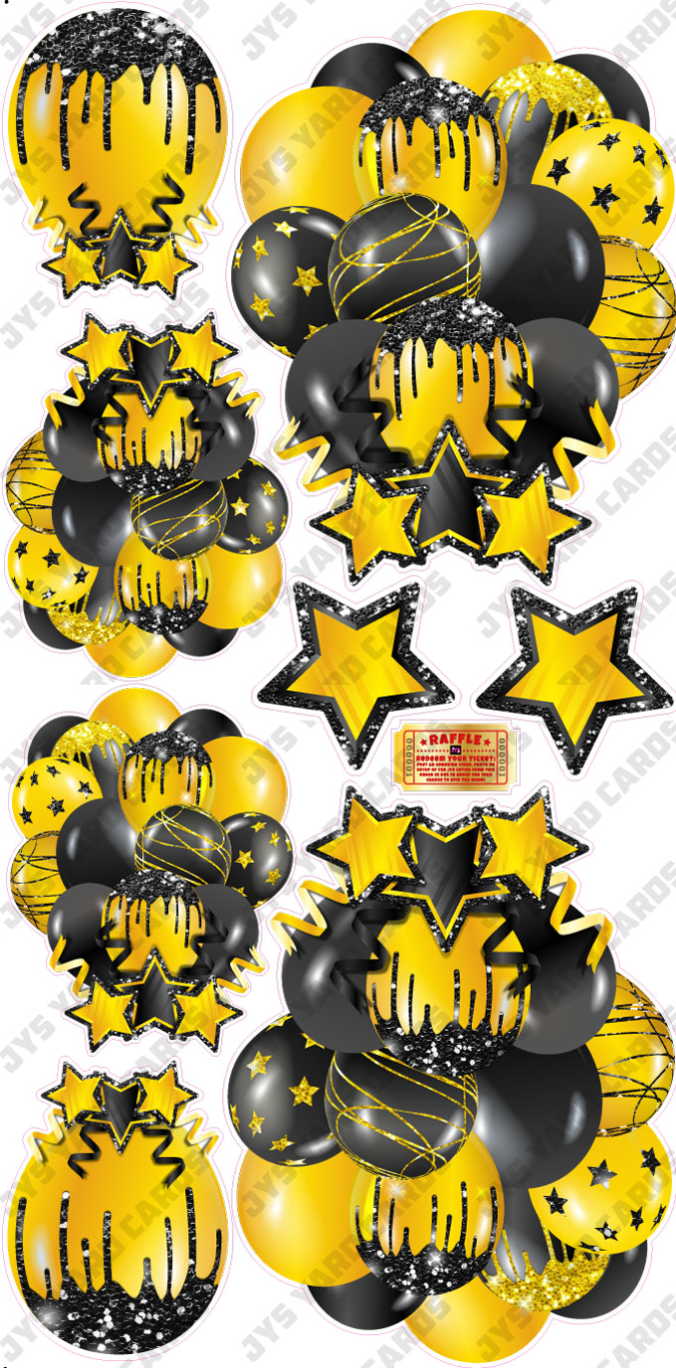 JAZZY BALLOONS: SOLID YELLOW & BLACK