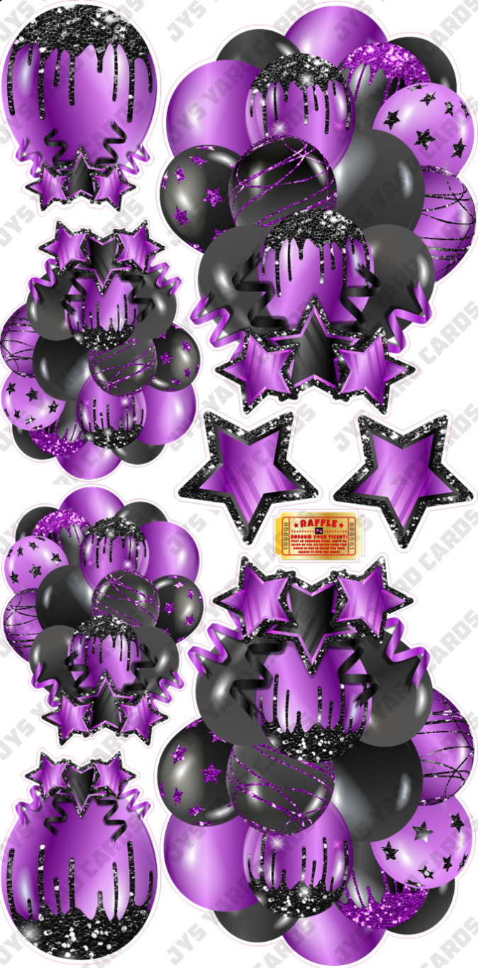 JAZZY BALLOONS: SOLID BLACK & PURPLE