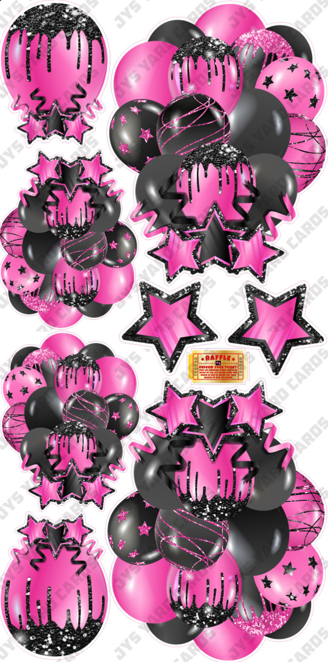 JAZZY BALLOONS: SOLID BLACK & PINK