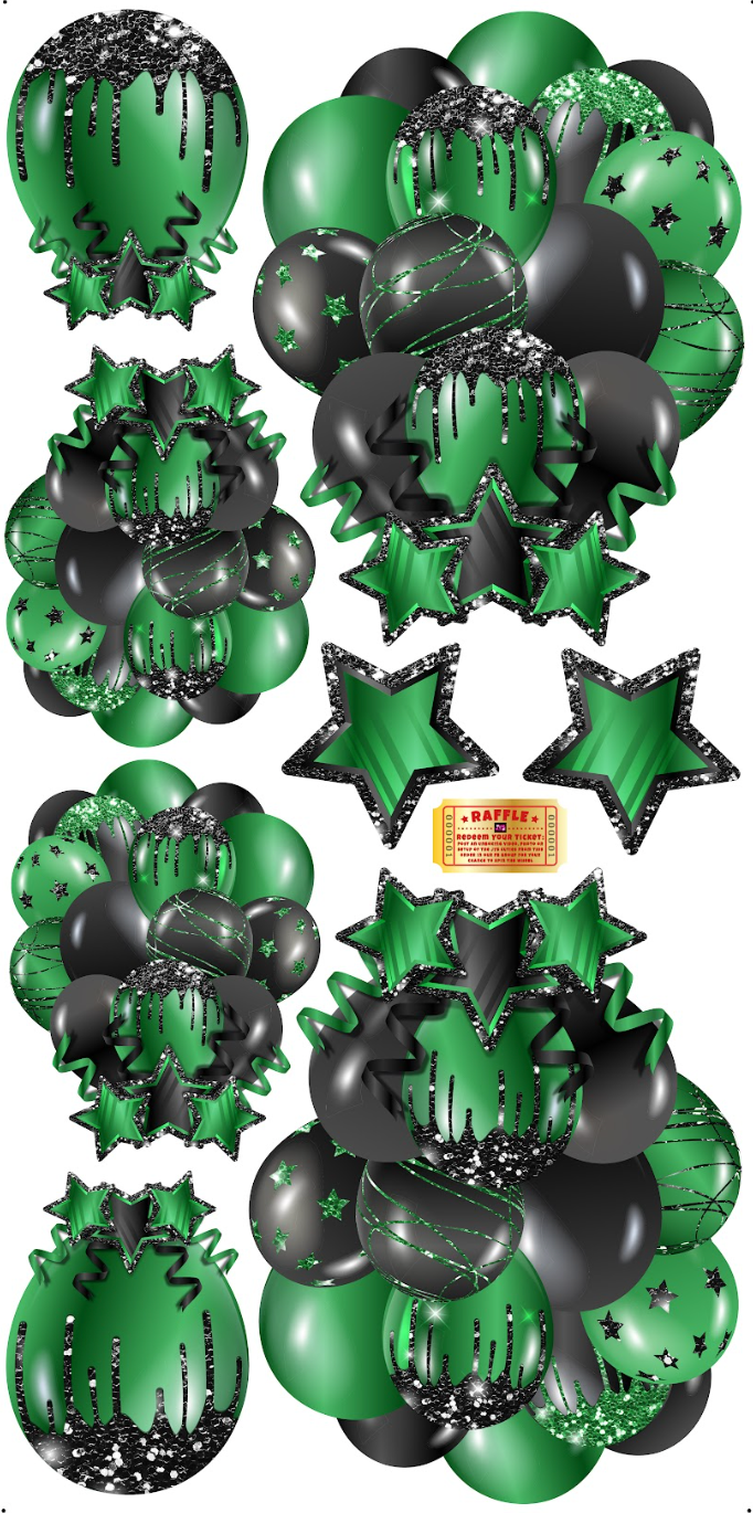 JAZZY BALLOONS: SOLID BLACK & GREEN