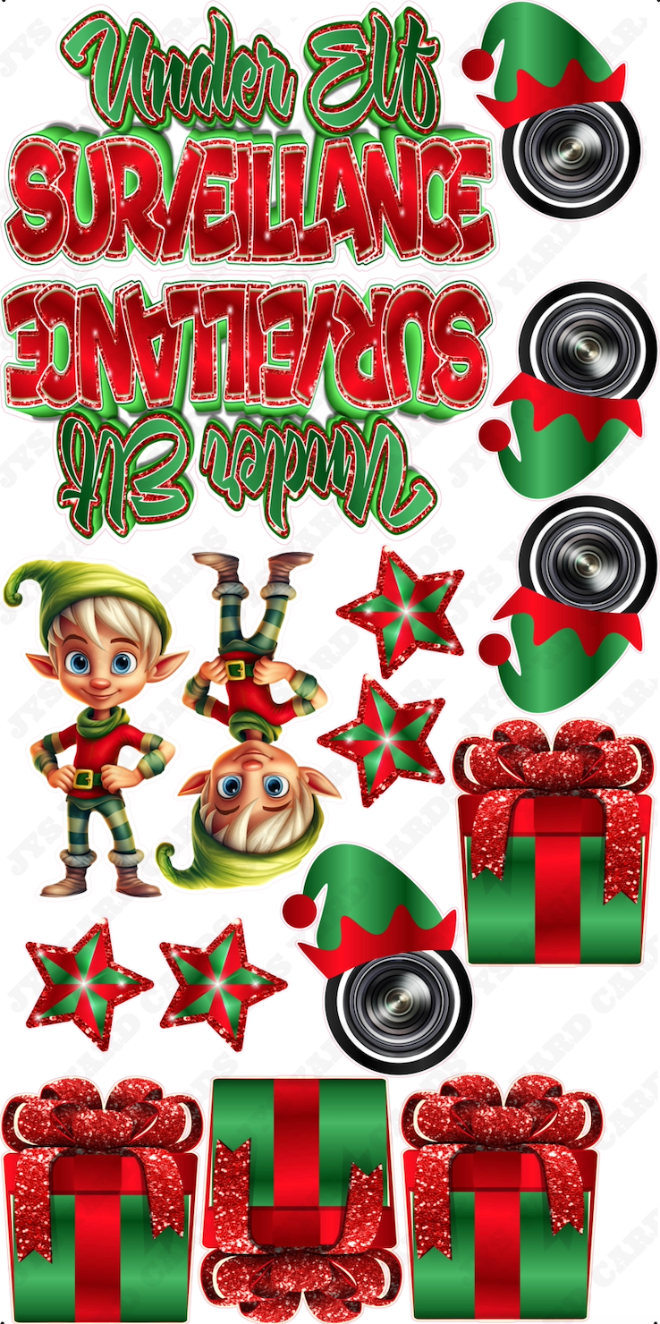 UNDER ELF SURVEILLANCE DOUBLE PACK - Yard Card Signs by JYS International