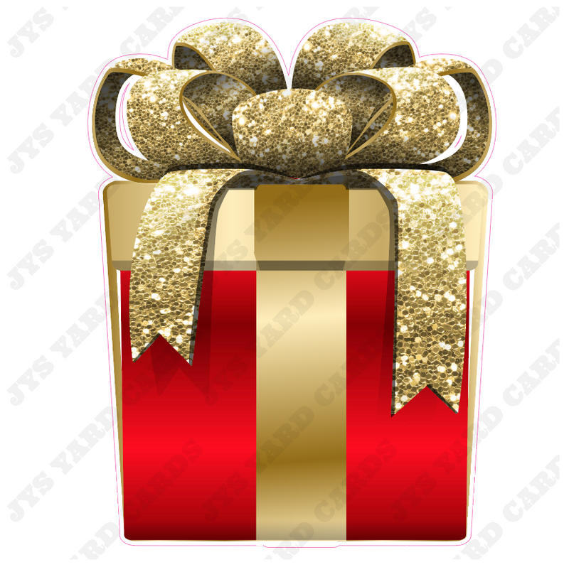 PRESENT: RED w/ GOLD BOW