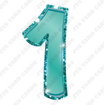 Single Numbers: 30” Bouncy Metallic Teal