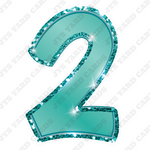 Single Numbers: 47” Bouncy Metallic Teal