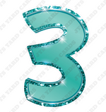 Single Numbers: 30” Bouncy Metallic Teal