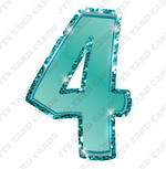 Single Numbers: 47” Bouncy Metallic Teal