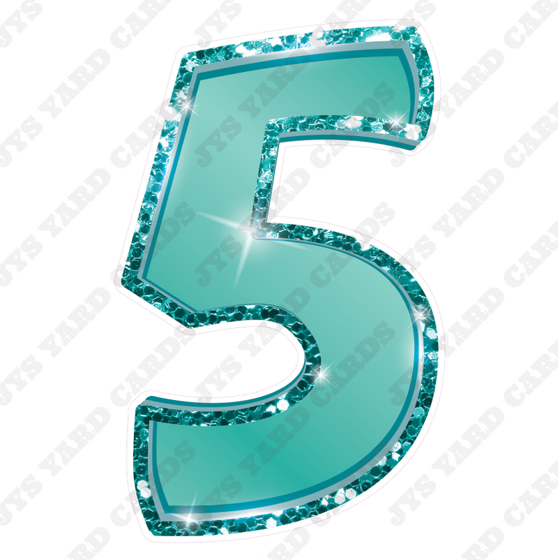 Single Numbers: 47” Bouncy Metallic Teal