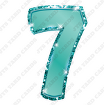 Single Numbers: 30” Bouncy Metallic Teal - Yard Card Signs by JYS International