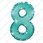 Single Numbers: 12” Bouncy Metallic Teal