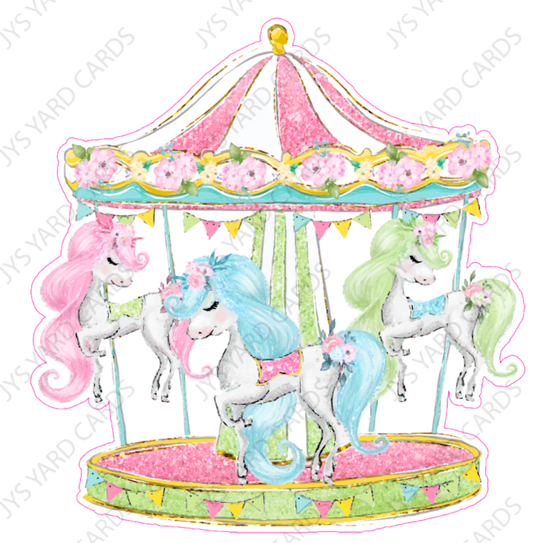 WHIMSICAL CAROUSEL - Yard Card Signs by JYS International