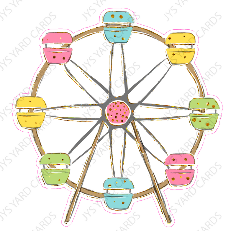 WHIMSICAL FERRIS WHEEL - Yard Card Signs by JYS International