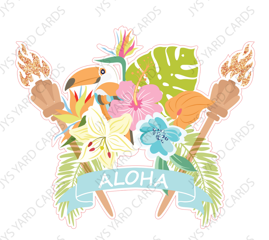 ALOHA CENTERPIECE - Yard Card Signs by JYS International