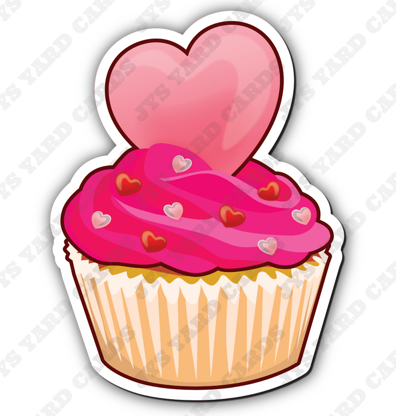 PINK HEART CUPCAKE